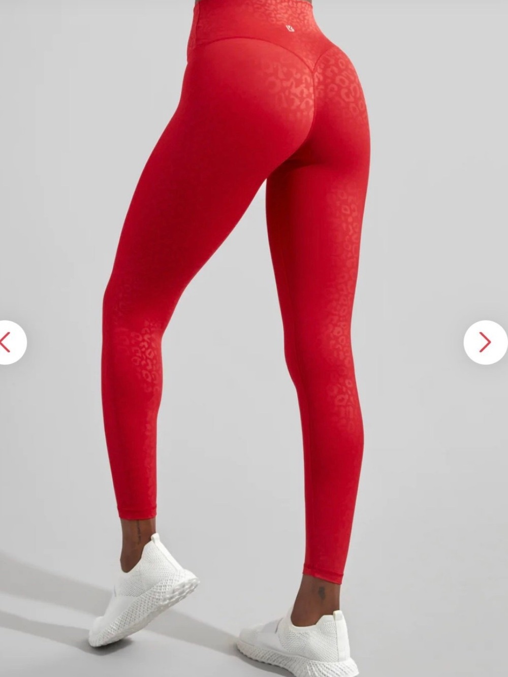 BuffBunny Collection Like New Leggings in Red Monochromatic Leopard Print Size S